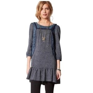 HOLDING HORSES Blue and Gray Tunic Top